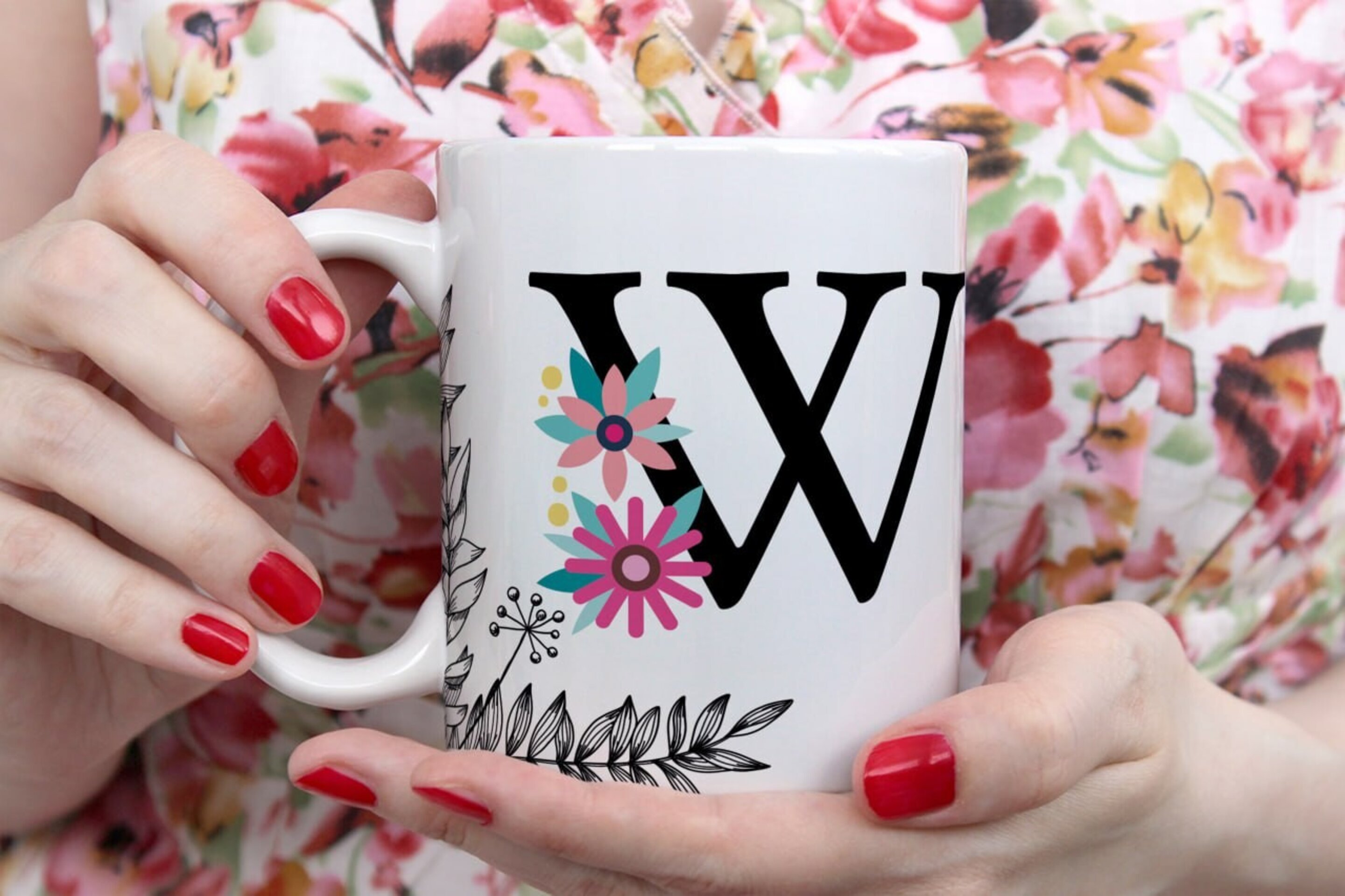 Tazas Iniciales Flor - 23