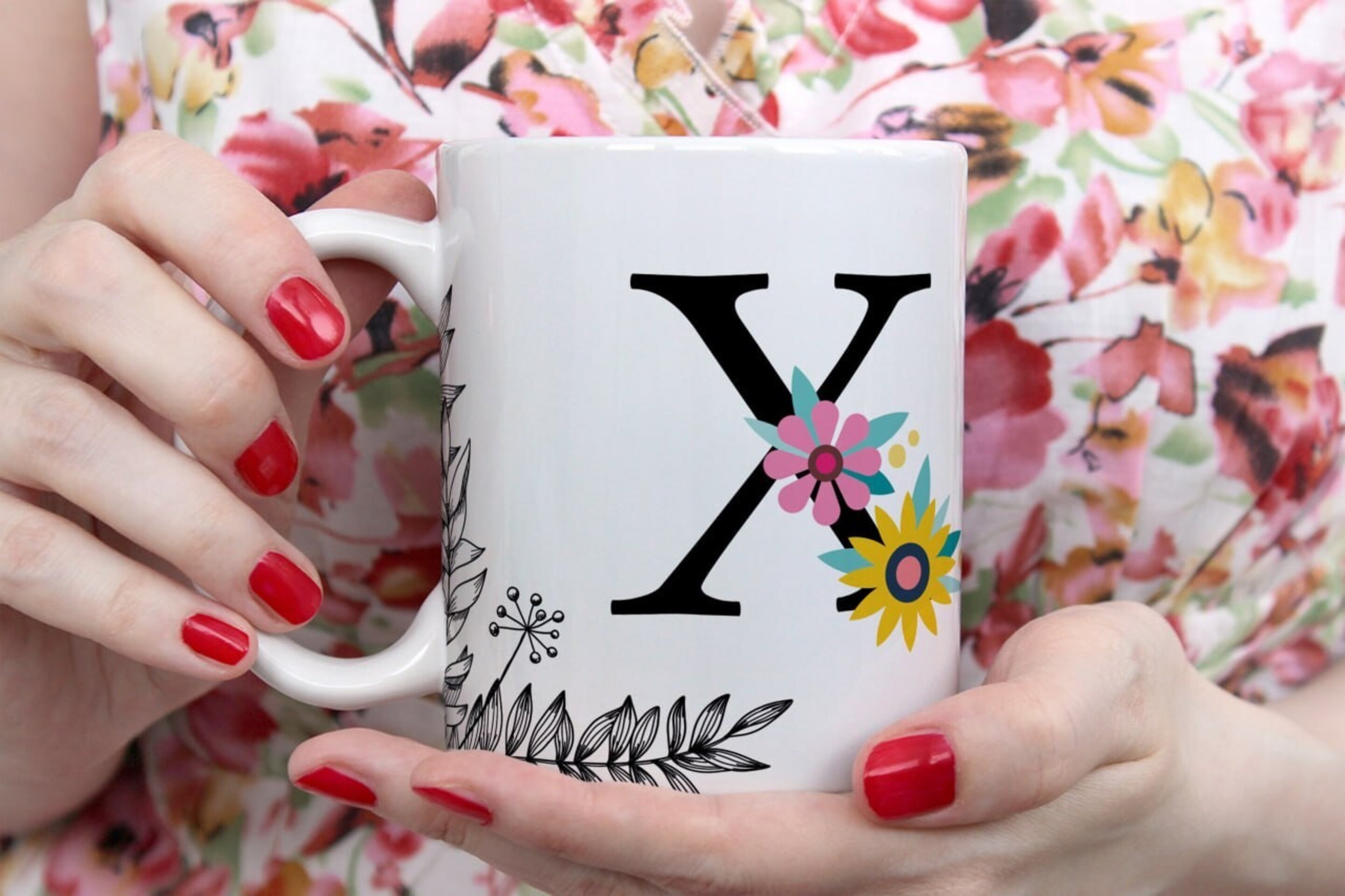 Tazas Iniciales Flor - 24