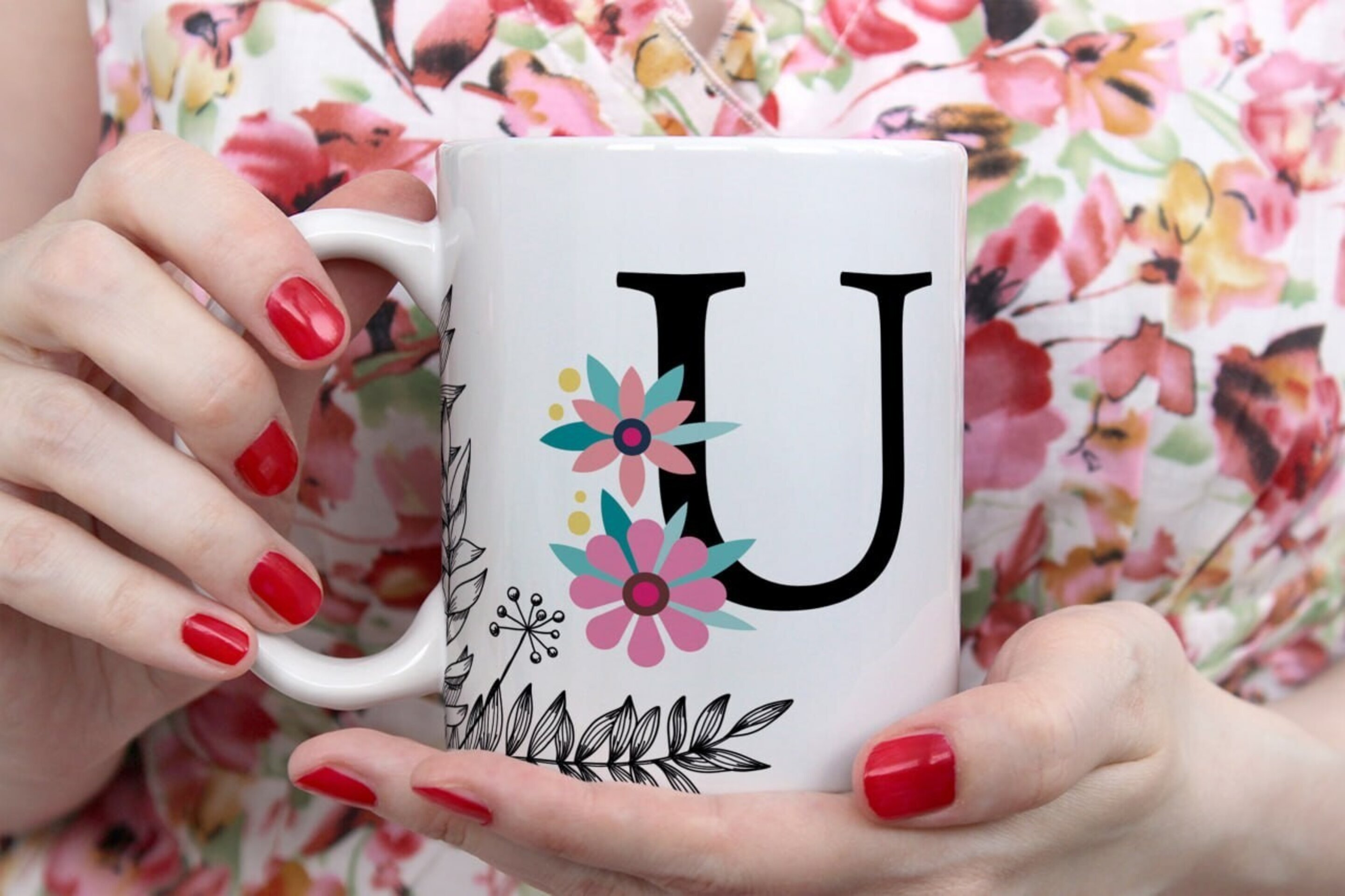 Tazas Iniciales Flor - 21