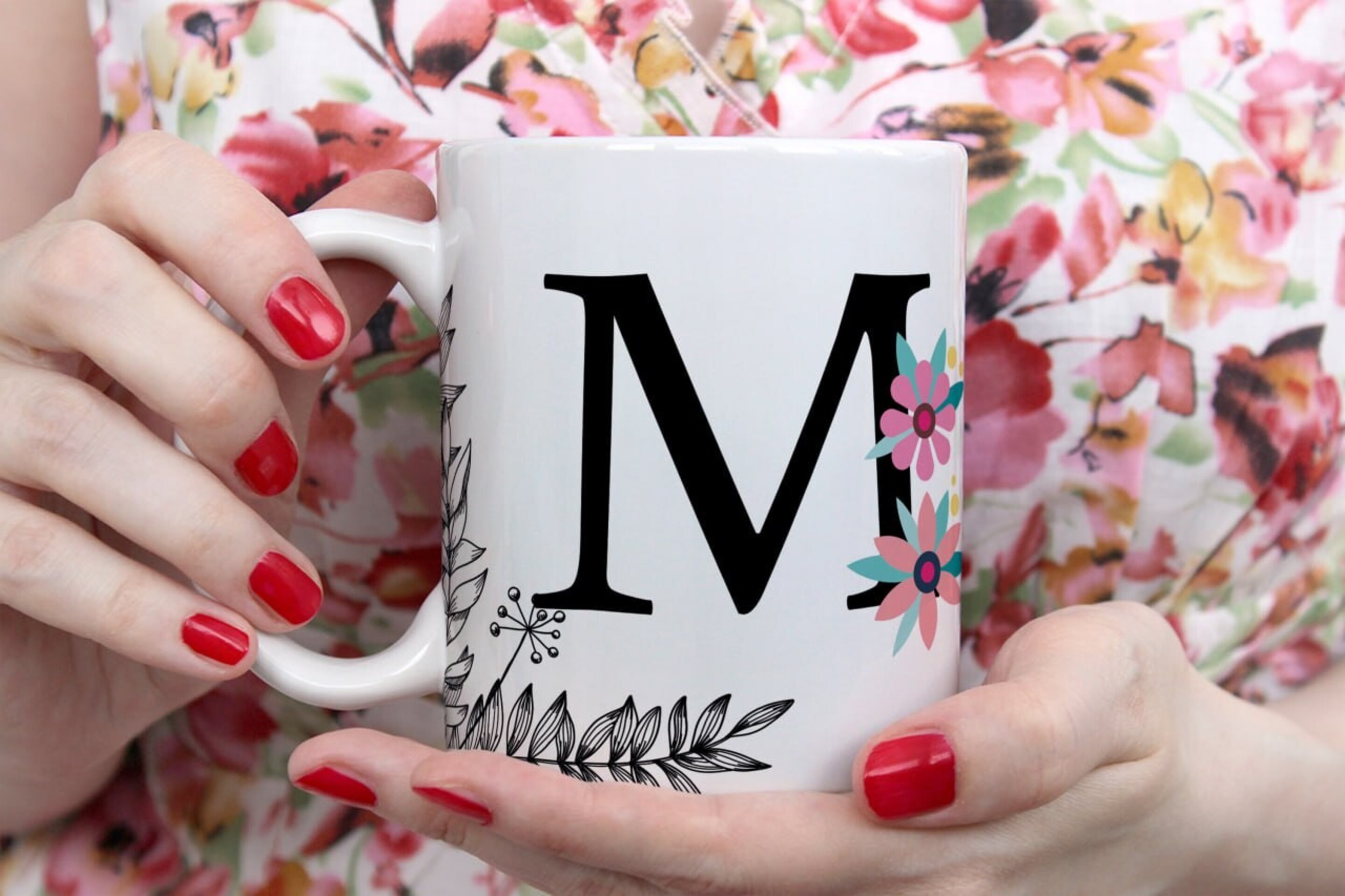 Tazas Iniciales Flor - 13