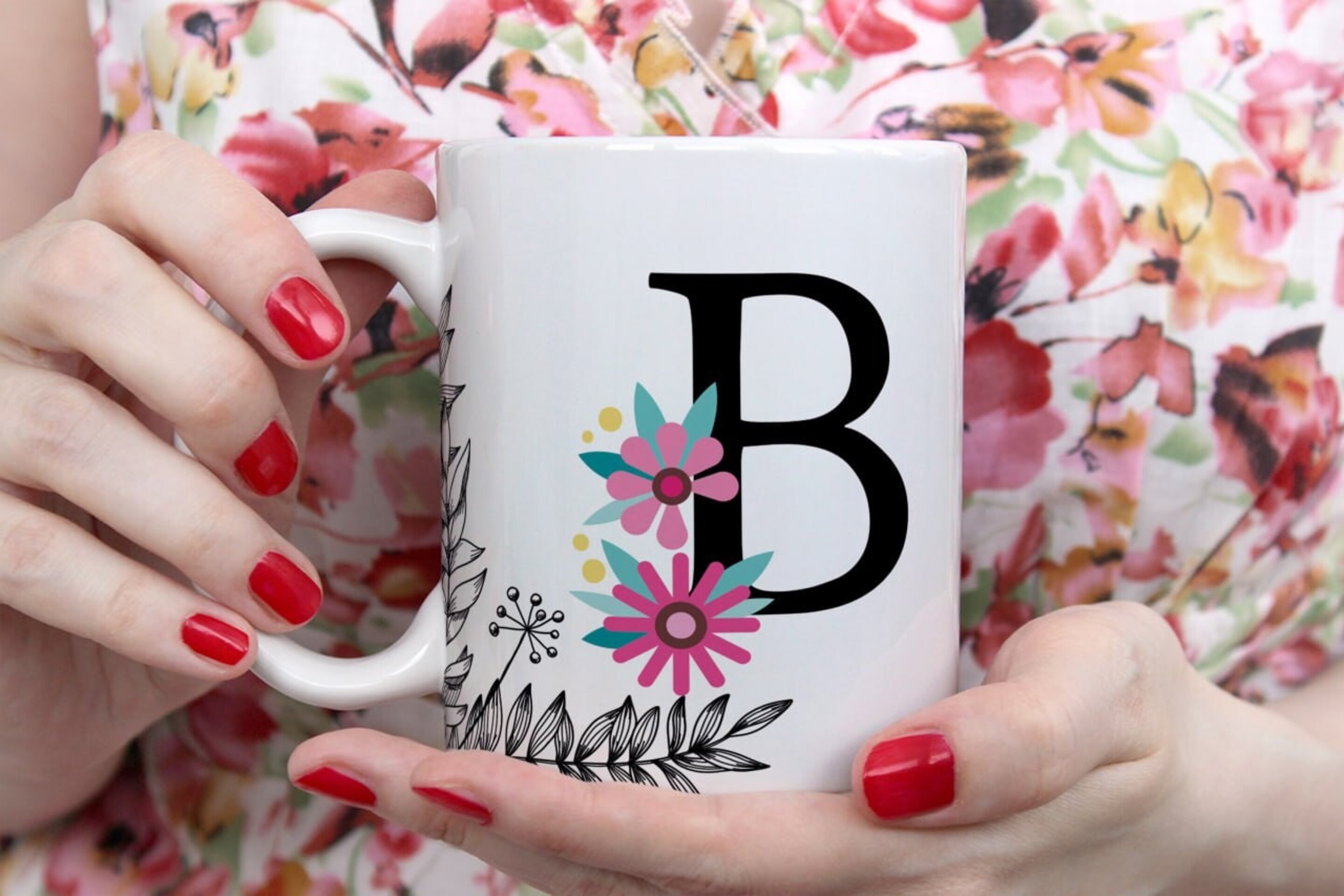 Tazas Iniciales Flor - 2